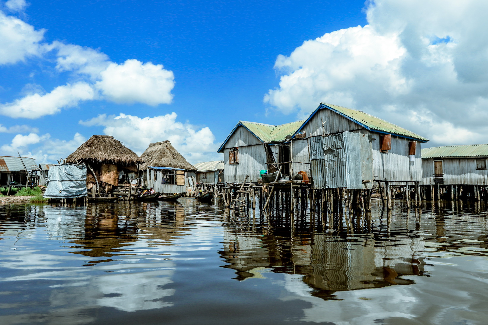 Houses,On,The,Lake,Village,Ganvie,,Benin,,Africa